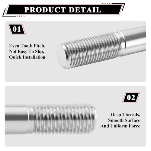 M12 190mm/7.48" Front Rear Wheel Axle Nut Bolt Kit Replacement - size: 190mm/7.48"