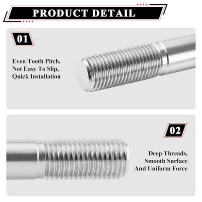 M12 190mm/7.48" Front Rear Wheel Axle Nut Bolt Kit Replacement - size: 190mm/7.48"