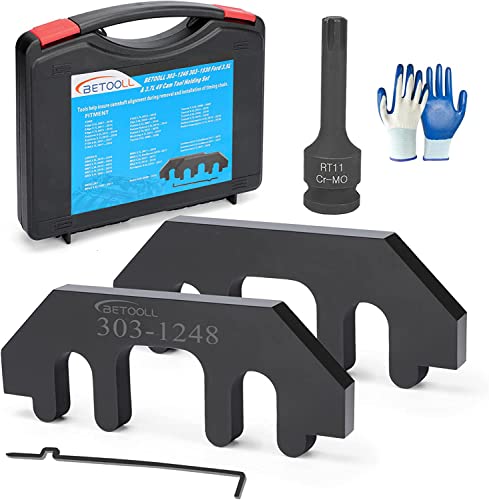 BETOOLL Camshaft Holding Tool - Timing Tool Kit - Timing Alignment Holder Tool Compatible with 303-1248 303-1530 Ford 3.5L & 3.7L 4V, with Cylinder Head Screw Removal Socket