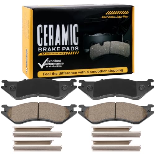 D702 Front Ceramic Brake Pads Kit Fit For Dodge Ram 1500 2004-2008, For Ram 2500 2001-2008, For Ram 3500 2001-2008, For Ram 4000 2002, 2005-2008 - size: HZ702