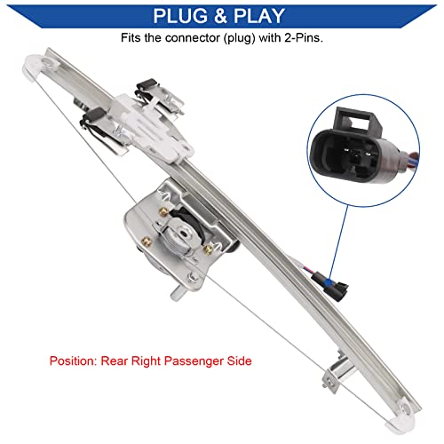 Obaee Window Regulator with Motor Rear Right Passenger Side, OE 741-389 - size: Rear Right Passenger Side