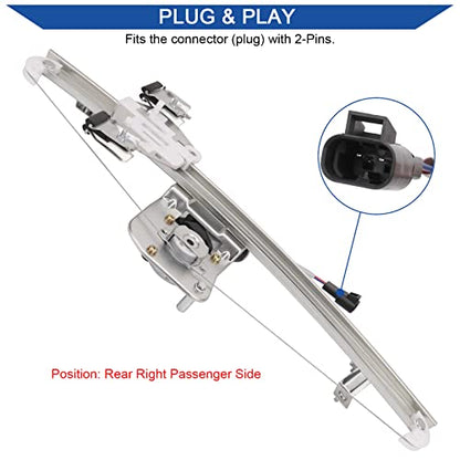 Obaee Window Regulator with Motor Rear Right Passenger Side, OE 741-389 - size: Rear Right Passenger Side