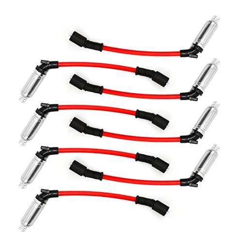10.2MM High Performance Spark Plug Ignition Wire Replacement for 2000-2009 Chevy GMC Saab Isuzu Hummer V8 48322R 48322 7831