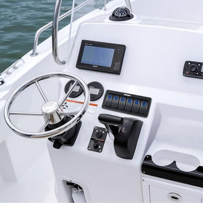 Nilight-90111F 6 Gang Aluminum Rocker Switch Panel Toggle Dash 5 Pin ON/Off Pre-Wired Rocker Switch Blue Backlit Switch for Automotive Car Marine Boat RV,2 Years Warranty - color: Blue, size: 6 Gang