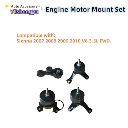Engine Motor Transmission Mount Kit for Sienna 2007-2010 - size: 2007-2010 Sienna V6 3.5L