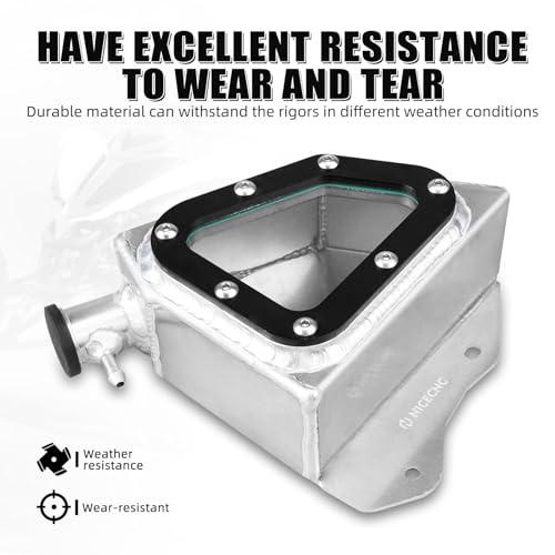 NICECNC Aluminum Radiator Reservoir Expansion Tank, Black - color: black