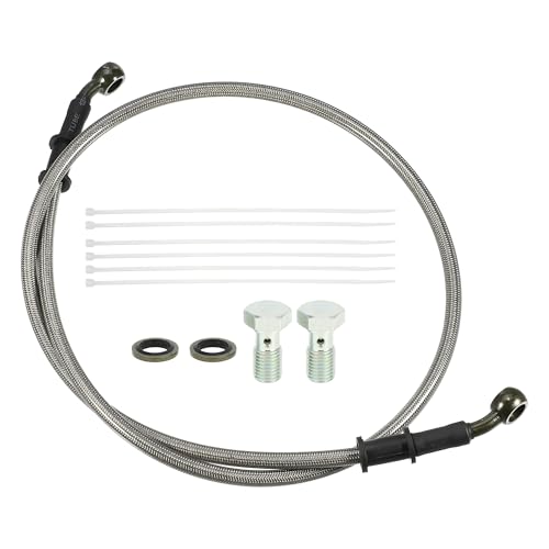 uxcell 1 Set 1m 3.28ft Motorcycle Hydraulic Brake or Clutch Line Hose Universal for Motorcycle Dirt Bike ATV Moped Scooter with Screws - size: 100CM
