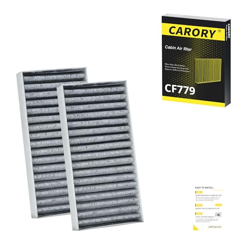 Cabin Air Filter w/Activated Carbon for Jeep Wrangler (2011-2017), Wrangler JK (2018), OE# 55111302AA, 68233626AA, CF11777, C16177E, P3923WS, CF779 - size: 2.9" x 6" x 0.8"