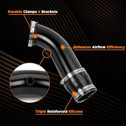BARTOO 3 Inch Cold Air Intake Pipe Turbo Piping for Car Truck Black - color: Z-Black Pipe