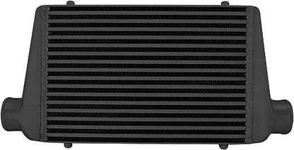 AF90-1001BLK Universal Front Mount Intercooler 450x300x76mm Tube & Fin 3" Inlet & Outlet Aluminum Intercooler Black