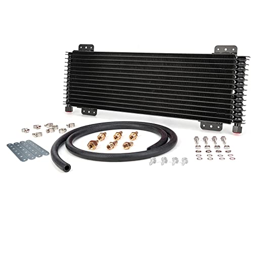 Low Pressure Drop Transmission Oil Cooler LPD47391 4739 40,000 GVW with Mounting Hardware (Black) - color: Black