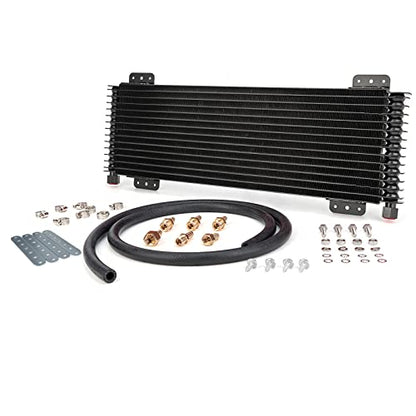 Low Pressure Drop Transmission Oil Cooler LPD47391 4739 40,000 GVW with Mounting Hardware (Black) - color: Black