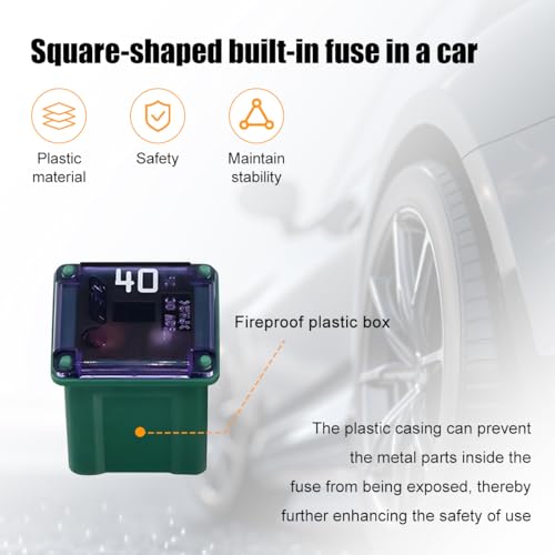 10 Pack 58 V 40 A Low-Profile Micro Cartridge Fuses - color: 40A