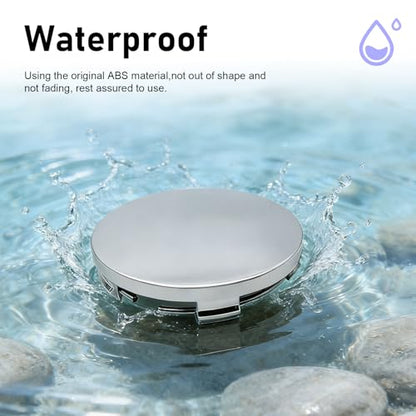 4 PCS Car Wheel Center Hub Cover, ABS Snap-in Wheel Center Protective Cover, 60 MM Outer 56 MM Inner Diameter Rim Hub Caps, Universal for Most Cars (Silver) - color: Silver