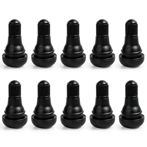 TR412 Rubber Snap-in Short Black Tire Valve Stem 10pcs