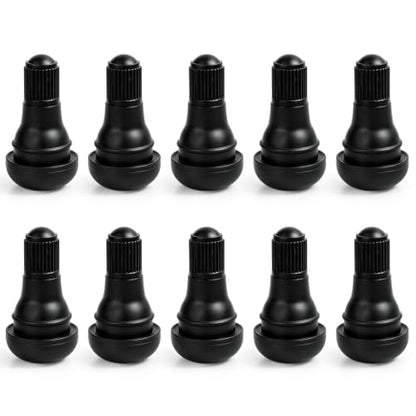 TR412 Rubber Snap-in Short Black Tire Valve Stem 10pcs