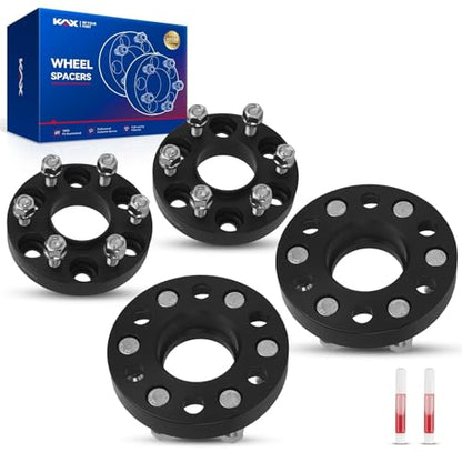 KAX 6x4.5 Hub-Centric Wheel Spacers 1 inch for Nissan Frontier - color: Black, size: 1"thick/6x4.5"/M12x1.25/66.1/4pcs