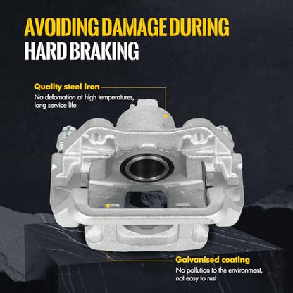 KUSATEC 19B6447 19B6446 Rear Disc Brake Caliper with Bracket fit for Honda Odyssey 2011-2017; Both Left and Right side