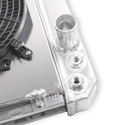 3Rows Radiator+Shroud+Fan Radiator For 82-92 Che vy Camaro Firebird - size: 80