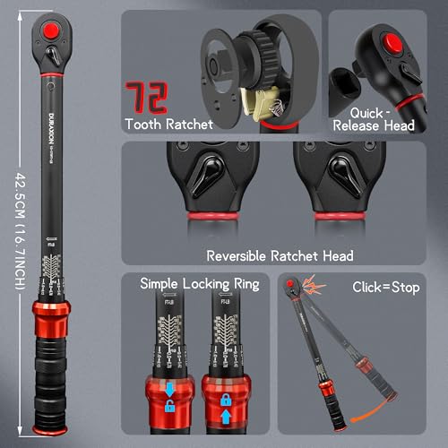 1/2-Inch Drive Torque Wrench 10-170ft.lb/13.6-230.5Nm - size: 1/2" 1PC