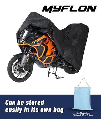 Motorcycle Cover All Season Universal Waterproof Sun Outdoor and Indoor Protection &MYFLON Motorcycles Vehicle Cover (Extra Large TOPCASE) - size: EXTRA LARGE TOPCASE