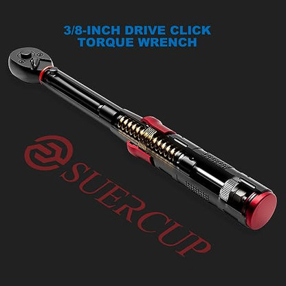 SUERCUP 3/8" Click Torque Wrench, 5-45 Ft.Lb, for Bike, Moto, Spark Plugs - size: 3/8" 5-45 Ft.Lb/6.8-61 N.m