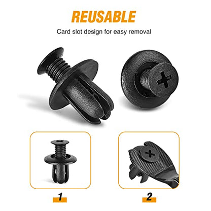 GOOACC 100Pcs Engine-Area Radiator Fender Rocker Clips - color: 100Pcs Rocker Clips 8mm