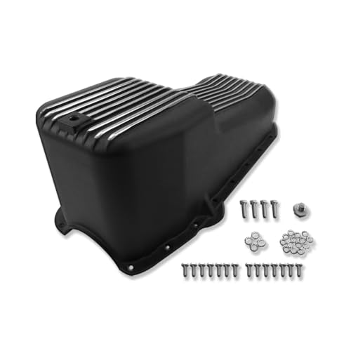 Finned Black Oil Pan for Chevy SBC 265 283 305 350 400 1955-1979 - color: Black, size: 1955-1979 SBC