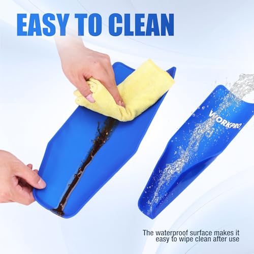 WORKPRO Flexible Silicone Oil Funnel for Automotive Use, Blue - color: Blue
