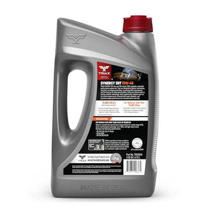 TRIAX Synergy SRT 10W-40 - Full Synthetic, Friction Modified Engine Oil - 20K Miles, API SP Licensed, 3x Wear Protection - Nano Boron and Moly Friction Modified (5 Quart - 3 Pack) - size: 5 Quart - 3 Pack