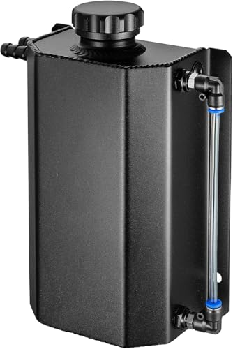 BDFHYK Coolant Overflow Tank, Aluminum Radiator Reservoir Tank, 2L Reservoir Expansion Tank Universal, Black - color: black, size: 2 Liters