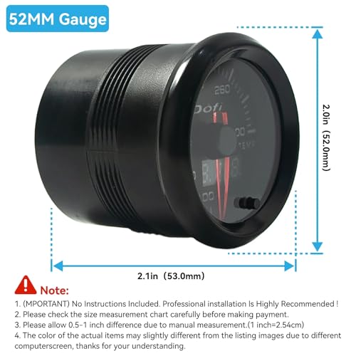 2"/52 mm Pointer Digital 7Color LED Car Water Temp Temperature Gauge Meter - style: Water Temp Gauge (100-300℉)