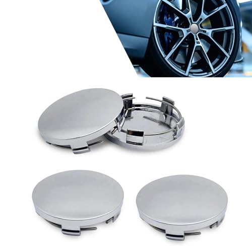 4 PCS Car Wheel Center Caps, 60MM/2.36In OD 56MM/2.2In ID, ABS Snap-in Vehicle Rim Hub Caps, Anti-Falling Rust-Proof Wheel Hub Decoration, Universal for SUV Sedan Truck(Silver) - color: silver