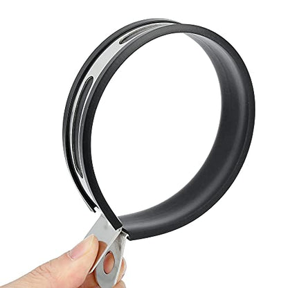 F FIERCE CYCLE 89mm 3.5" 3 1/2 Inch Motorcycle Exhaust Band Joint Clamp Muffler Pipe Stainless Steel Silver Tone - color: Silver Tone