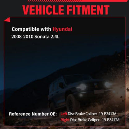 Rear Brake Calipers Compatible with Hyundai Sonata [ 2008-2010 ] - size: Rear Sonata 2008-2010