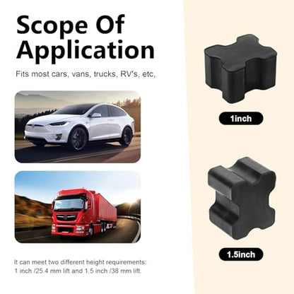 4 PCS Rubber Coil Spring Spacers, Front Suspension Lift Block Kit for 1" to 1.5 ", Shock Absorbing Anti-slip Spring Booster, Replacement for Most Cars SUVs Trucks (Black)