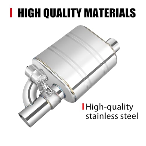 2.5 Inch Valved Muffler Exhaust Cutout with Muffler Cat Back Exhaust System Kit - size: 2.5"