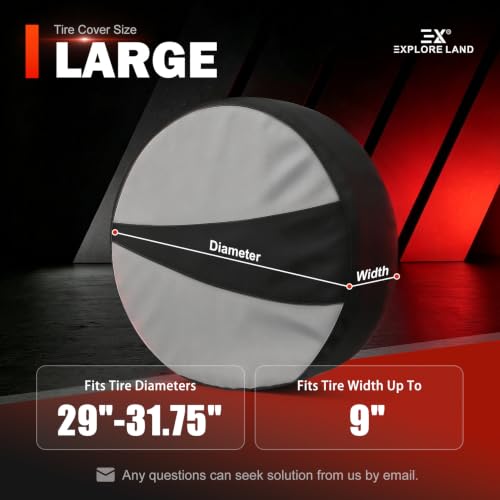 Explore Land Tire Covers 2 Pack Fit Tire Diameters 29"-31.75", Black & Gray - size: L (Fits Tire Diameters 29''-31.75''), style: Black & Gray - 2 Pack