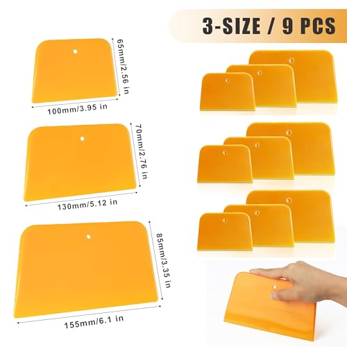 Body Filler Spreader Set,9PCS Reusable Plastic Auto Body Tools
