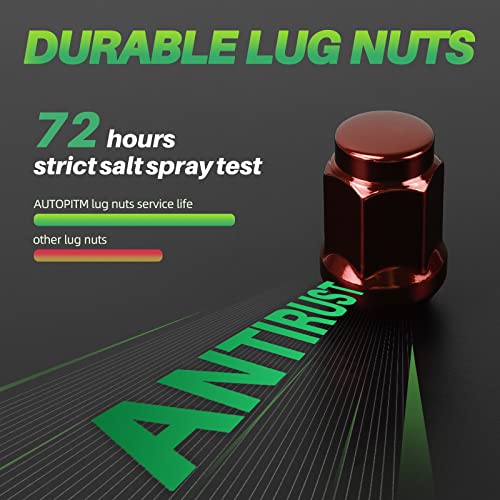 AUTOPTIM M12x1.5 Lug Nuts - 20Pcs Red Closed End Lug Nut, 3/4"(19mm) Hex - color: Red, size: M12x1.5, style: 20 Pcs