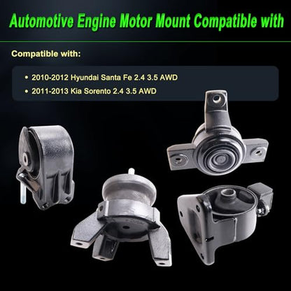 Engine Motor Mount for Santa Fe 10-12 Sorento 11-13 2.4L 3.5L AWD - size: 2010-2012 Santa Fe 2.4L 3.5L AWD