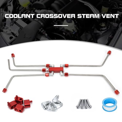 LS Coolant Crossover Steam Vent Kit 6.0 5.3 LS Steam 4 Port Line Kit - color: Red