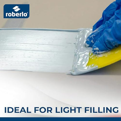 Roberlo Maxilight Superior Lightweight Auto Body Filler - Easy Application, Super Smooth Self-Leveling Formula, Creamy Texture, Ideal for Large Area Repairs, Dents, Dings, Holes, Scratches & Rust Quart