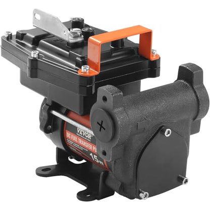 VEVOR Fuel Transfer Pump, 12V DC 15 GPM 1/4 HP, Portable Electric Diesel Transfer Pump with Auto Shut-Off Fuel Nozzle, Long Inlet & Outlet Hose for Gasoline, Diesel, Kerosene, Methanol Blends - size: 12V 15GPM Portable