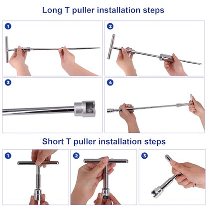 Paintless Dent Repair Tool,2 in 1 Slide Hammer dent Puller Car Repair Tool Kit with 20 pcs Suction Dent Puller, 2 Stainless Steel Grooves, 4 Puller Lines - style: 28PCS
