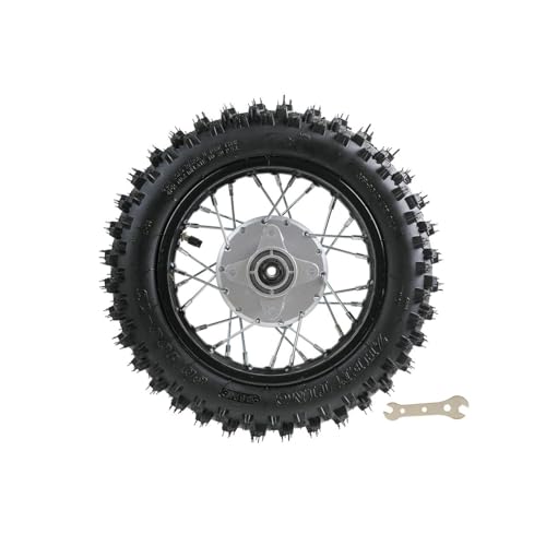 Front Rear Wheel Set, 80/100-10 Rear 60/100-12 Front Tire & Rim Tube with Drum Brake Assembly, 12mm Axle Hole Complete 12” 10“ inch Wheels for CRF50 70 XR70 110cc 90cc TTR Dirt Pit Bike