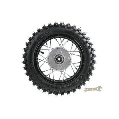 Front Rear Wheel Set, 80/100-10 Rear 60/100-12 Front Tire & Rim Tube with Drum Brake Assembly, 12mm Axle Hole Complete 12” 10“ inch Wheels for CRF50 70 XR70 110cc 90cc TTR Dirt Pit Bike