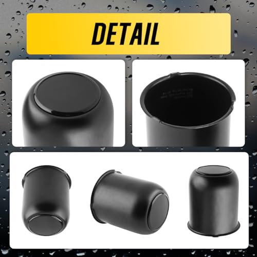 4Pcs 3.19" Stainless Trailer Wheel Center Caps, 3.62" H Matte Black - color: Matte Black, size: 3.19" Hub 3.62"H