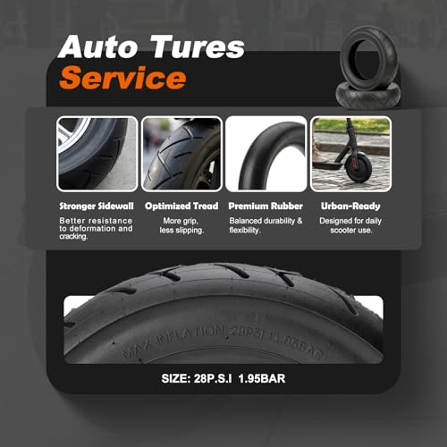 EMERK 10x2.50 Scooter Tire and Inner Tube Set, 90° Bent Valve, 1 Pack - color: 1 Tire + 1 Tube