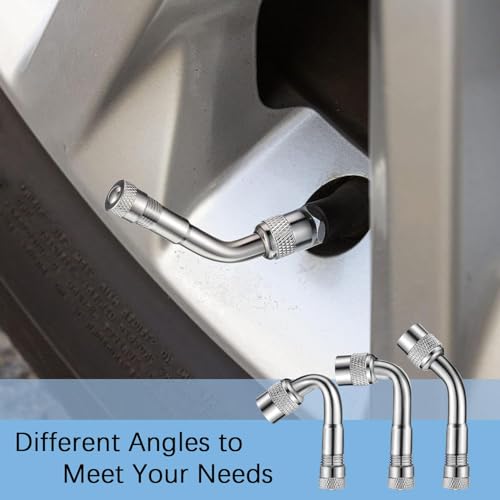 8 Pieces Dual Tire Valve Extension, Brass Valve Stem Extenders 7.1", 11.8" - color: Silver